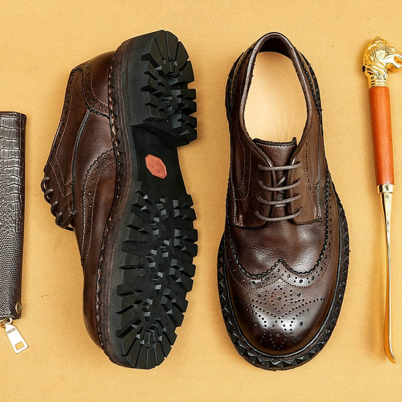 (Ships on 6 days)Men’s Genuine Leather Brogue Shoes 82713