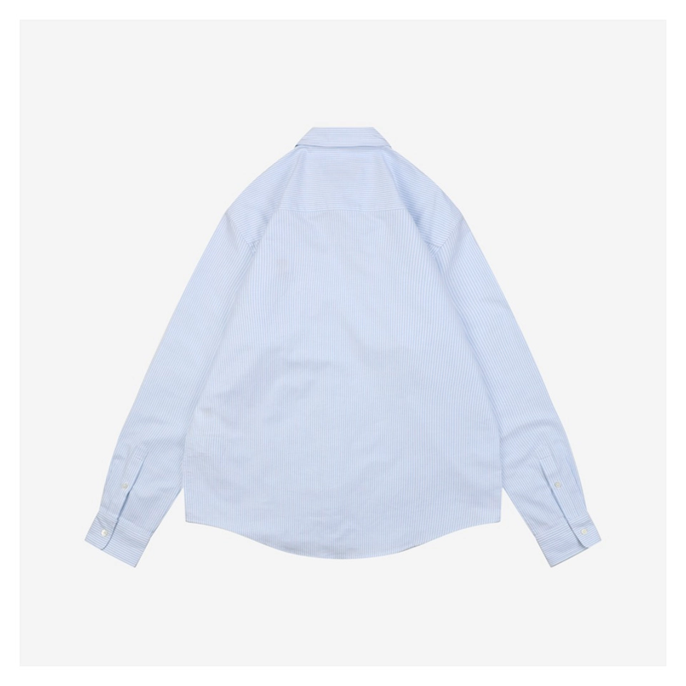 Ami Heart Embroidered Striped Shirt