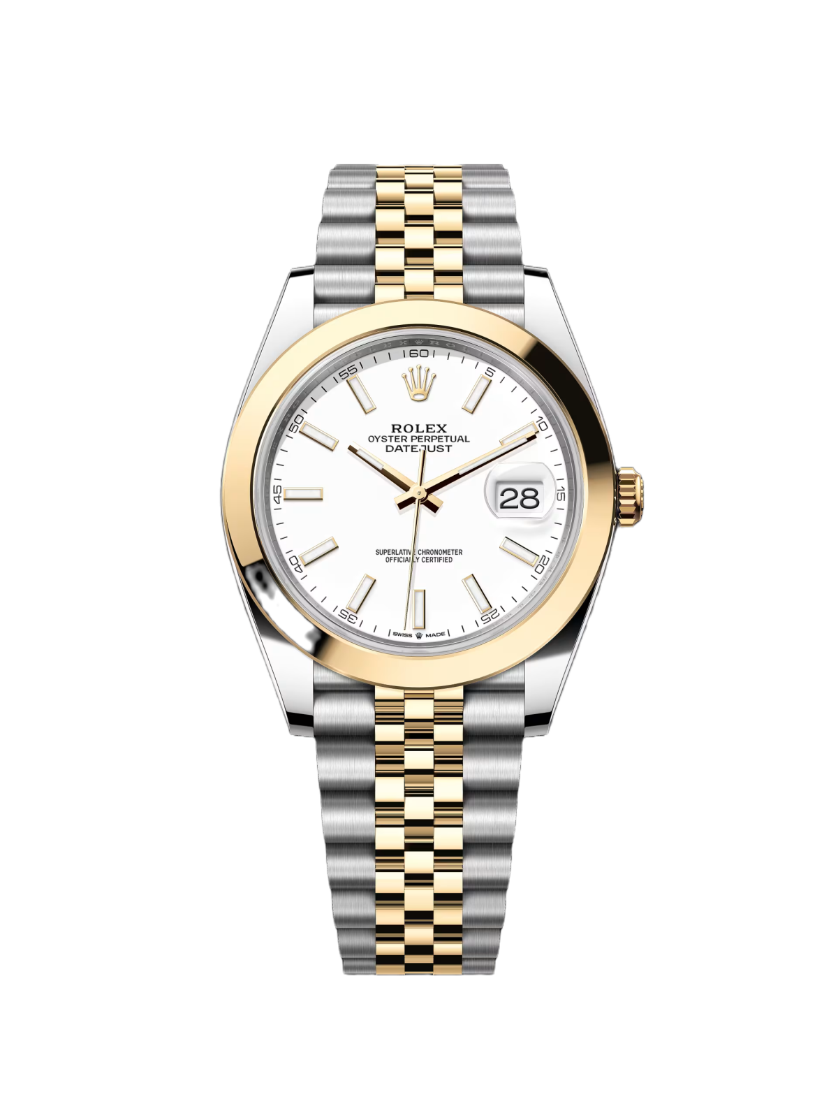 [2026 Mirror Grade]RLX Datejust 41mm 126303 White Index Oyster Steel and Yellow Gold Mens Watch