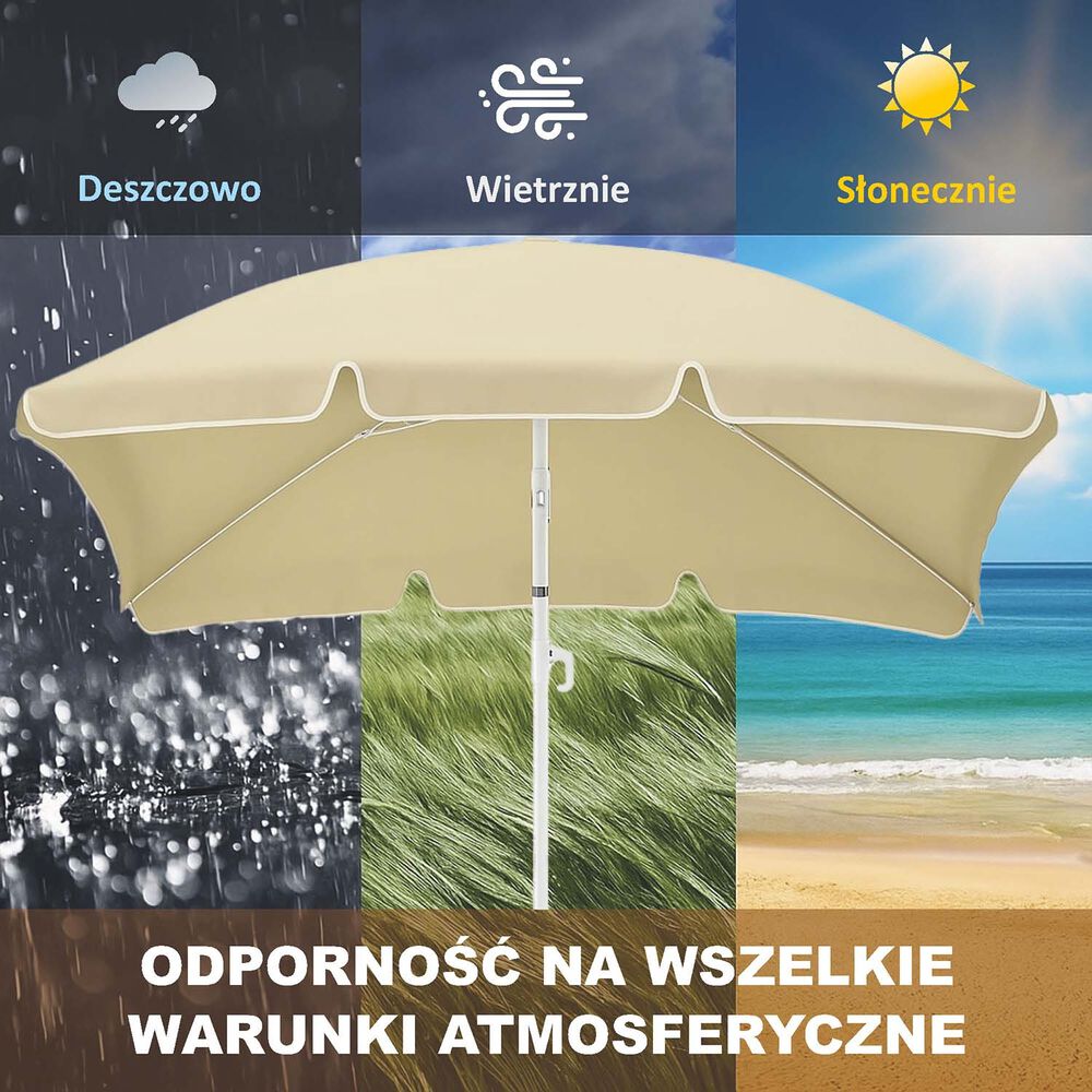 BLACK FOREST Parasol ogrodowy Black Forest, prostokątny, beżowy