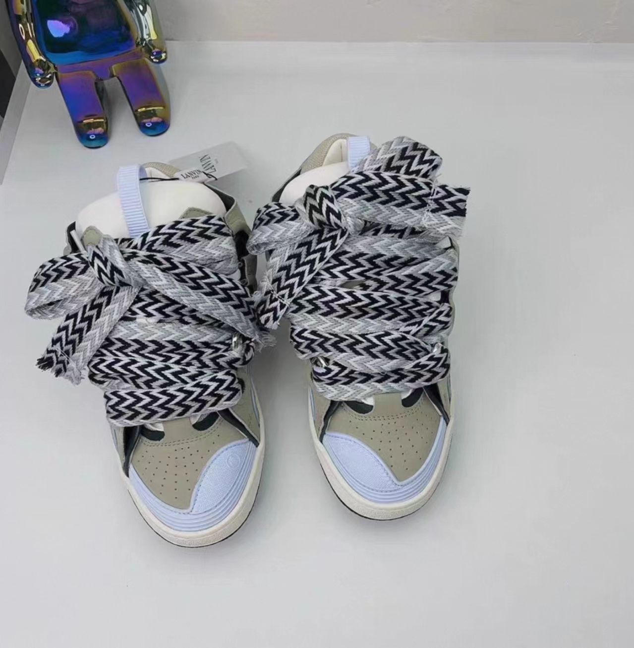 Lanvin Curb Sneakers "Olive / Sage Grey"