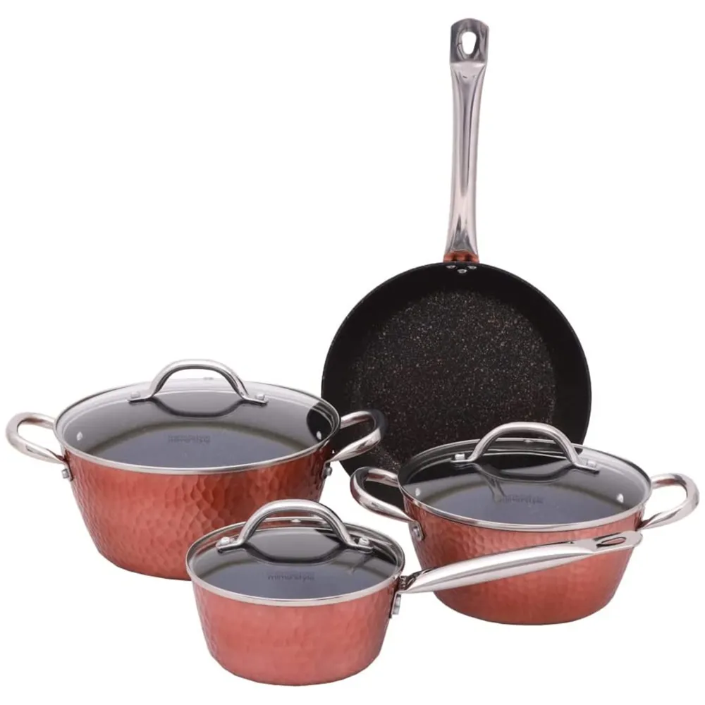 Mimo Style Bronze 4-Piece Aluminum Induction Cookware Set