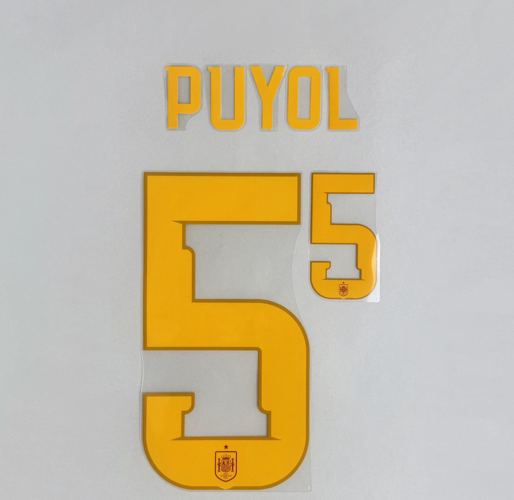 PUYOL #5 Spain 2026 World Cup Home Football Soccer Name & Number Set