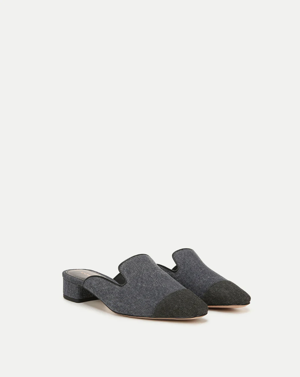 Cecile Denim Cap-Toe Mule