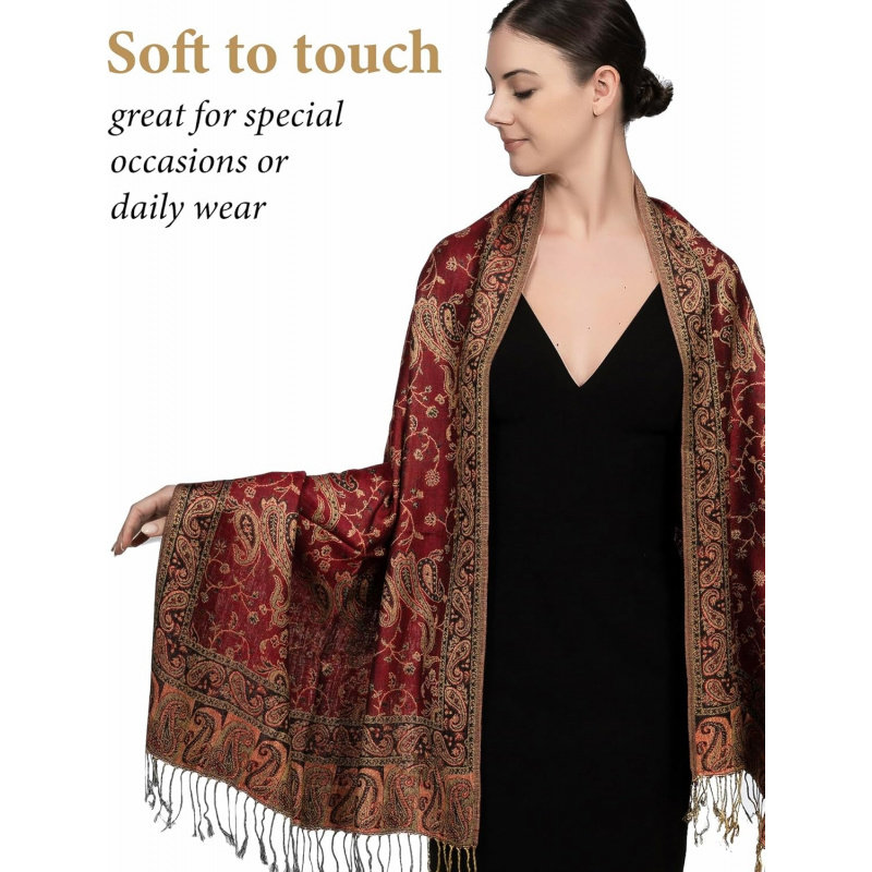 Reversible Paisley Pashmina Rave Scarf