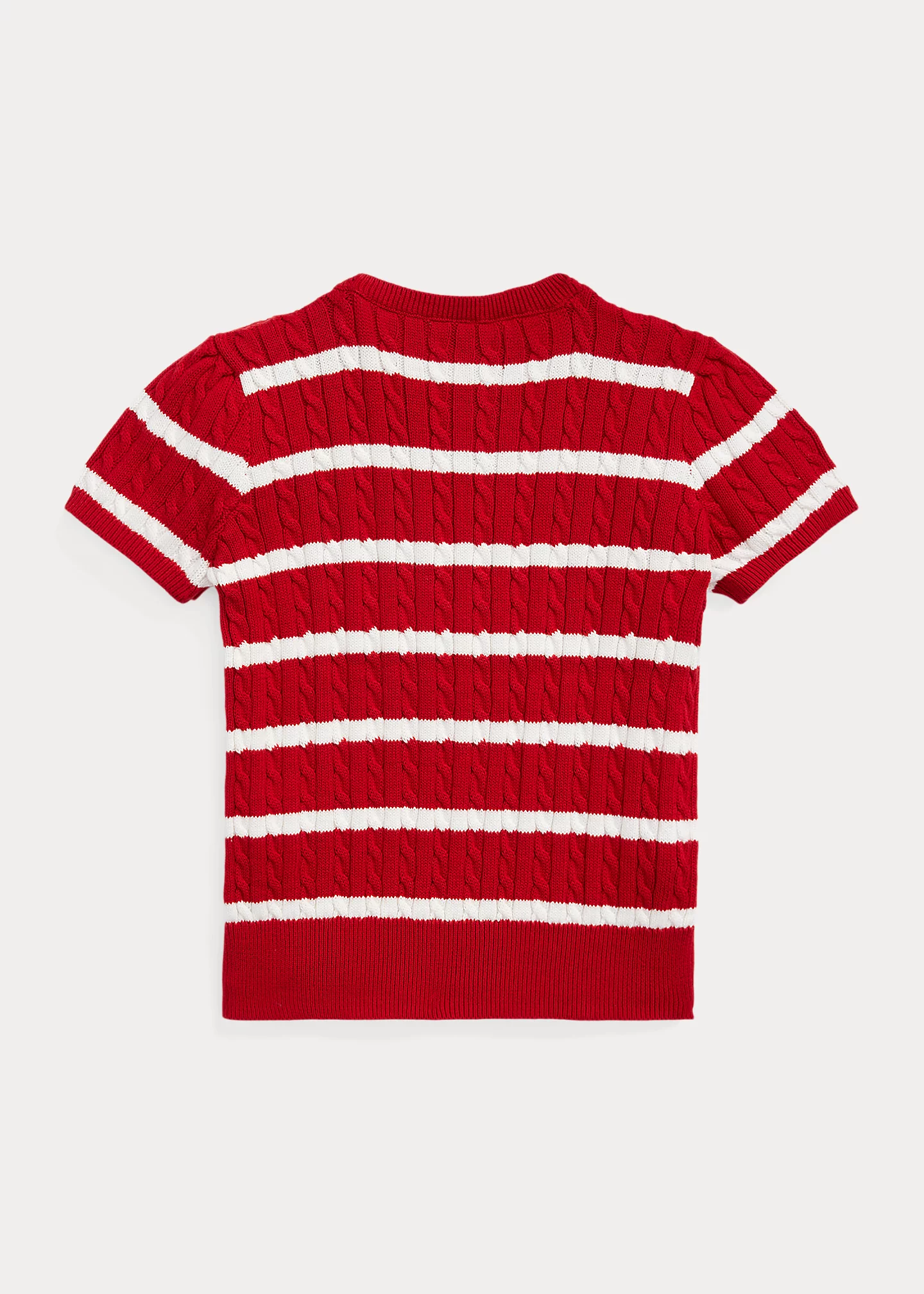 Striped Cotton Short-Sleeve Sweater