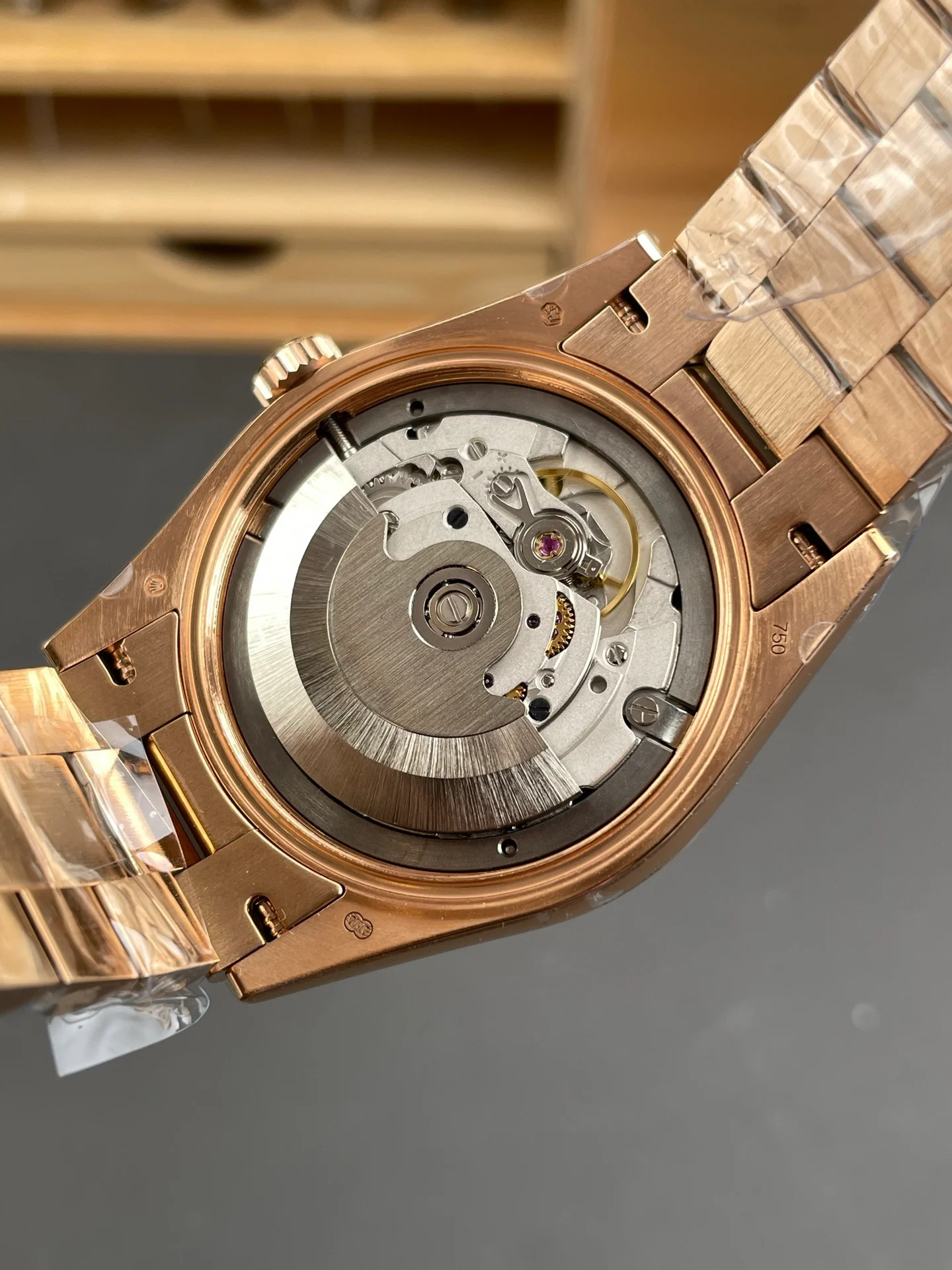 Rose Gold Blue-Green Dial Day-Date