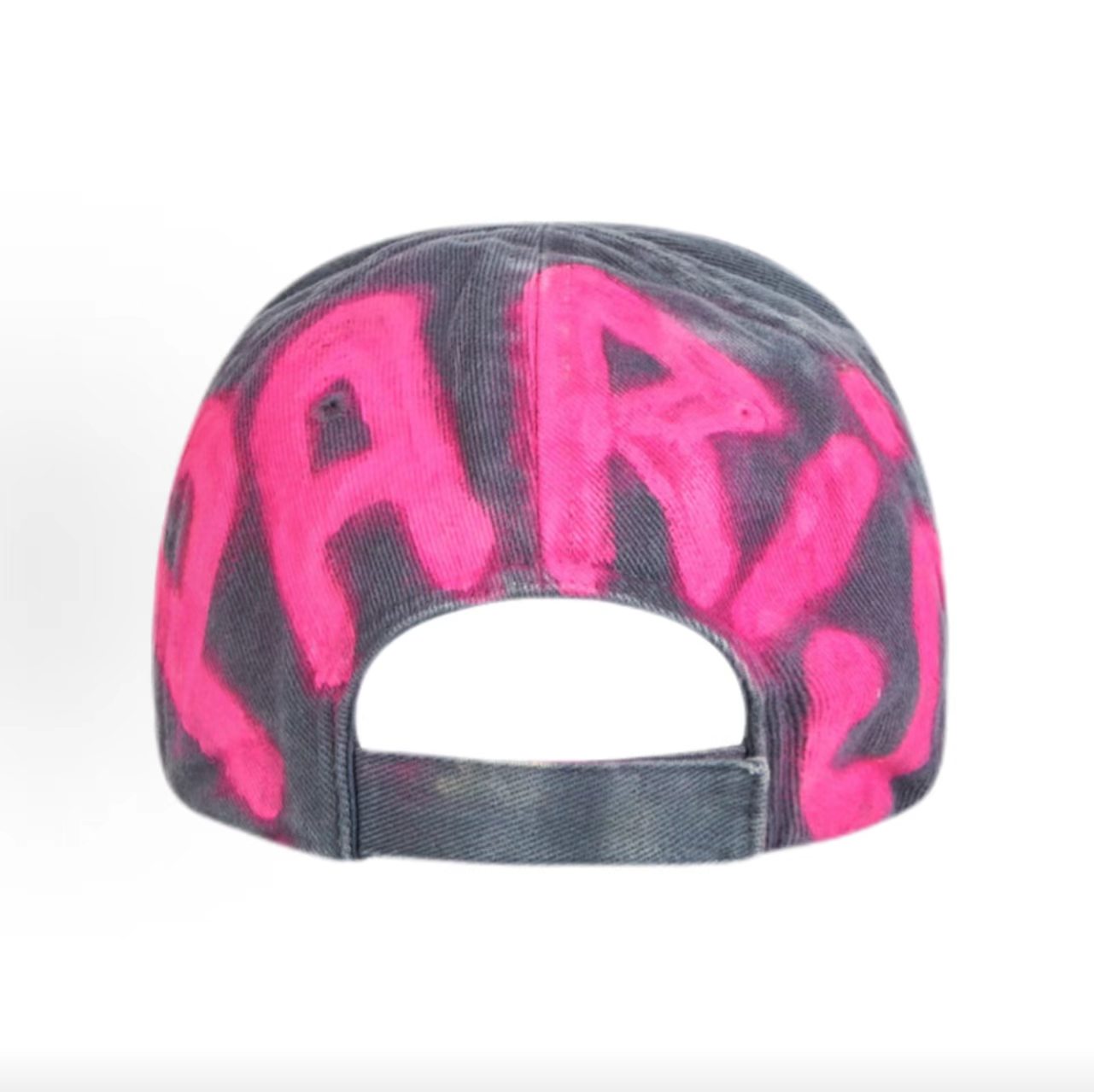 Balenciaga Spray BB Logo Black Pink Baseball Cap