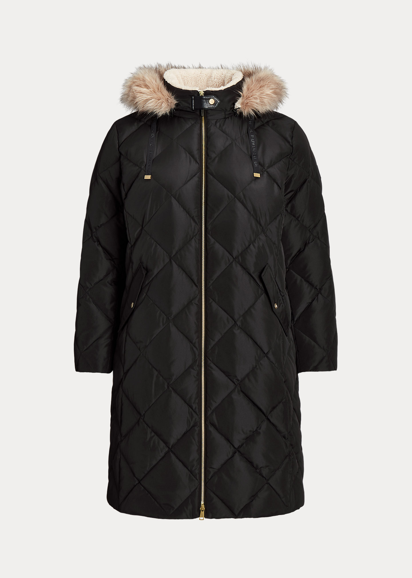 Faux-Fur-Trim Hooded Down Coat