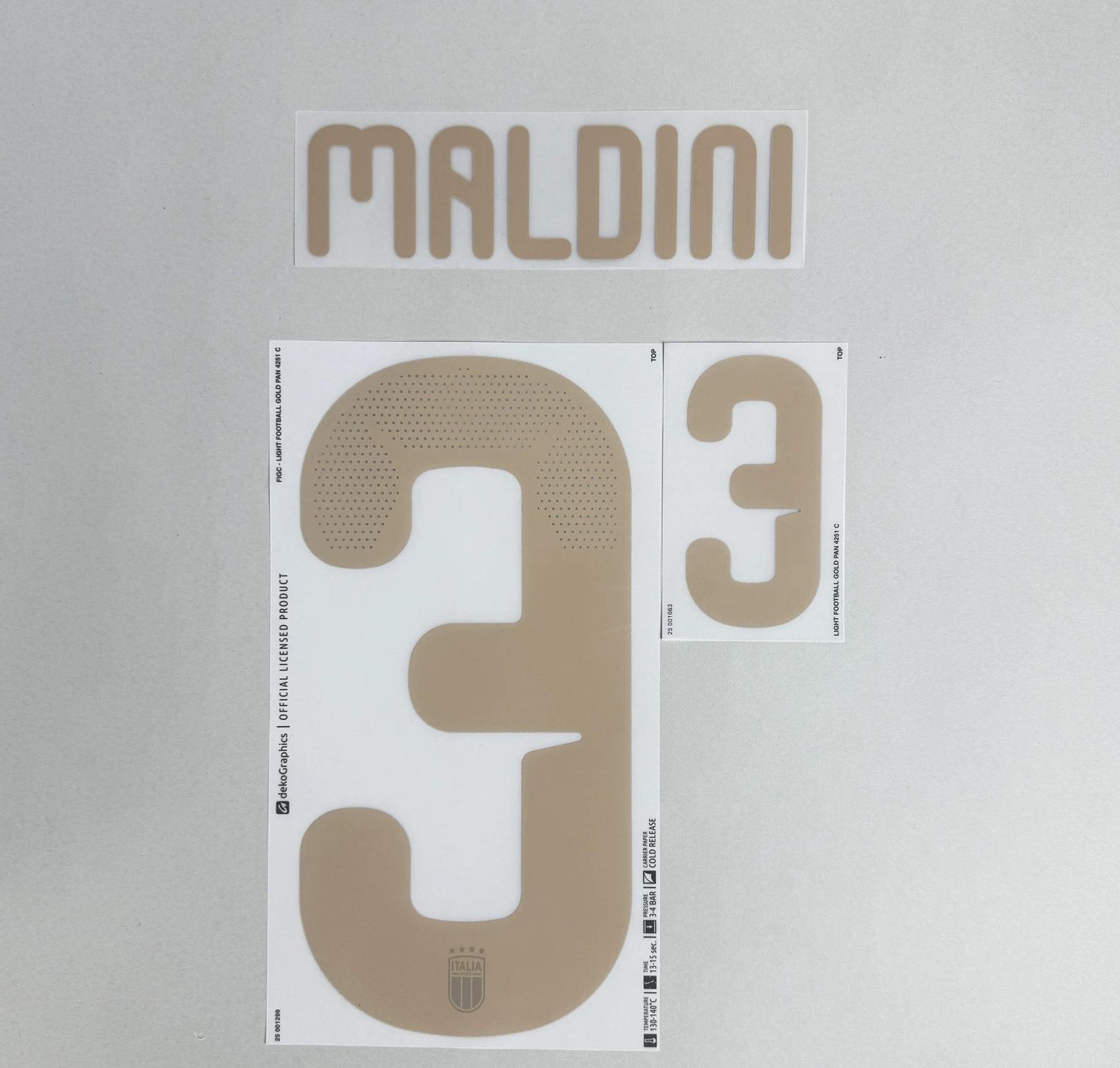 MALDINI #3 Italy 2026 World Cup Home Football Soccer Name & Number Set