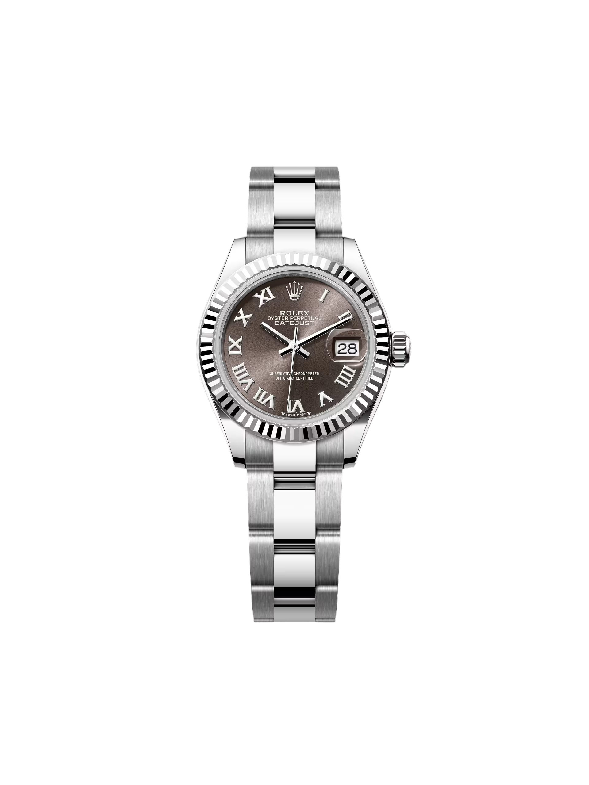 [2026 Mirror Grade]RLX Lady-Datejust 28mm 279174 Dark Grey Roman Dial Oyster Bracelet
