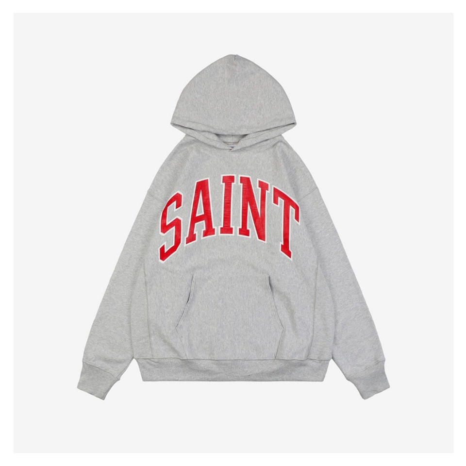 Saint Michael SAINT Arch Letter Hoodie (Black/Grey)