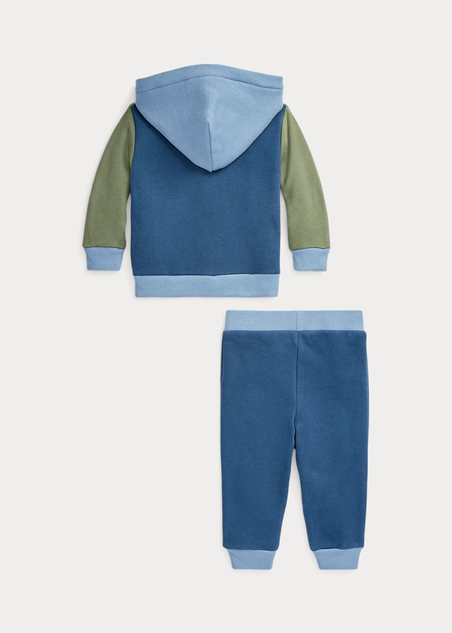 Color-Blocked Fleece Hoodie & Pant Set