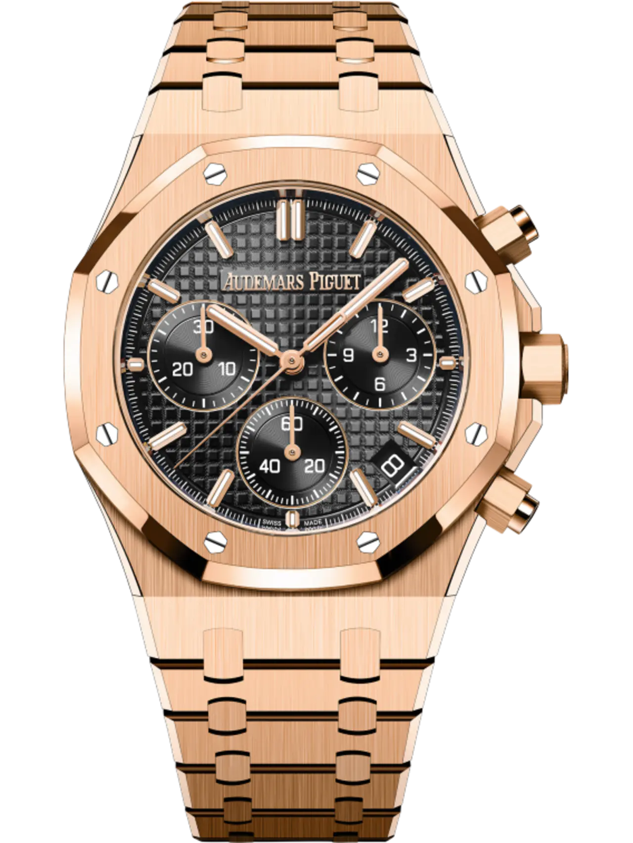 [2026 Mirror Grade]Audemars Piguet ROYAL OAK Pink Gold Black Dial CHRONOGRAPH 41mm 26240OR.OO.1320OR.06