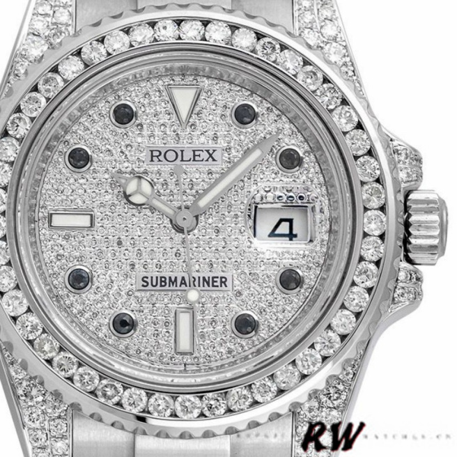 [2026 Mirror Grade]Rolex Submariner Date 116610LN Custom Diamond 40MM Mens Replica Watch