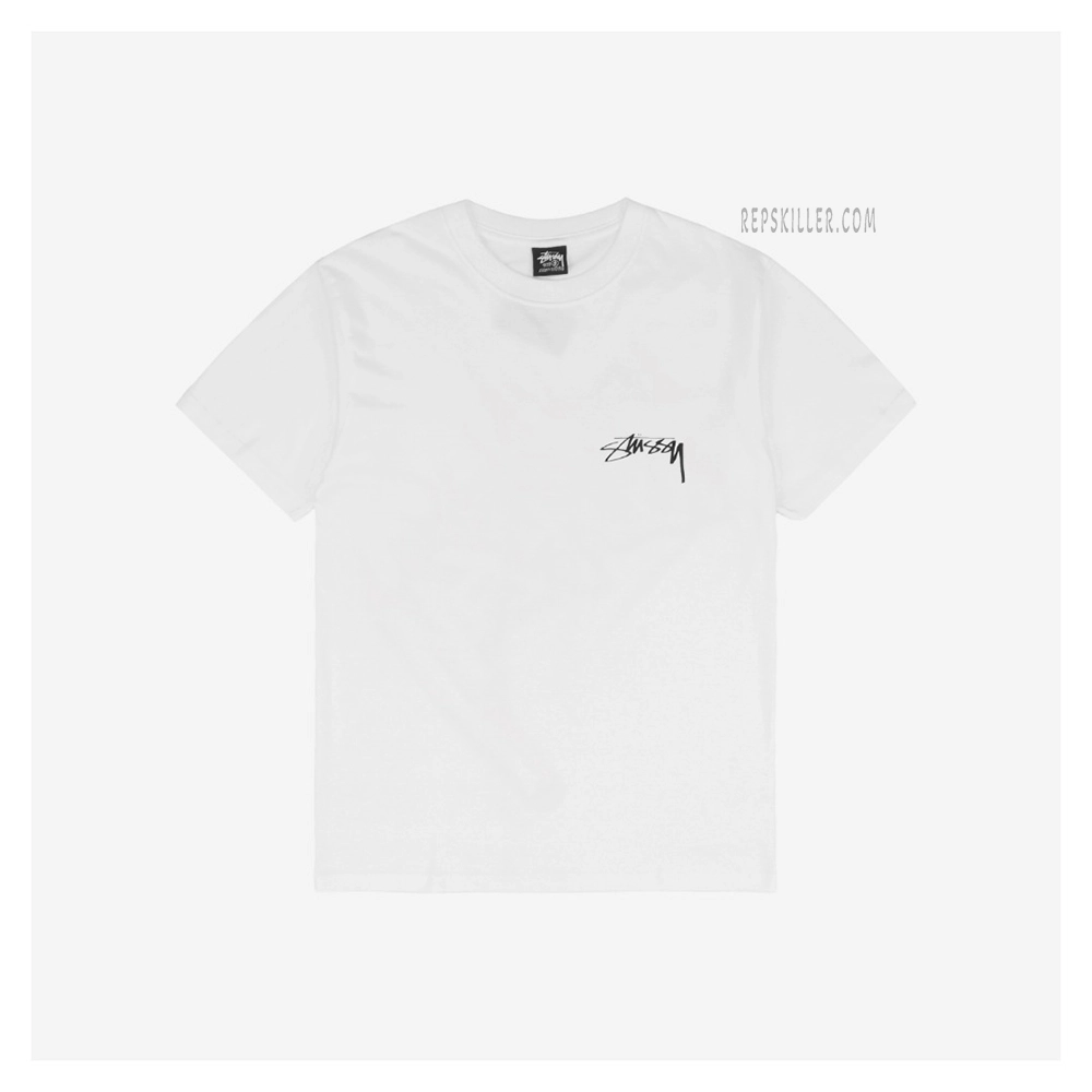 Stussy Flame Graffiti Letter Print T-Shirt