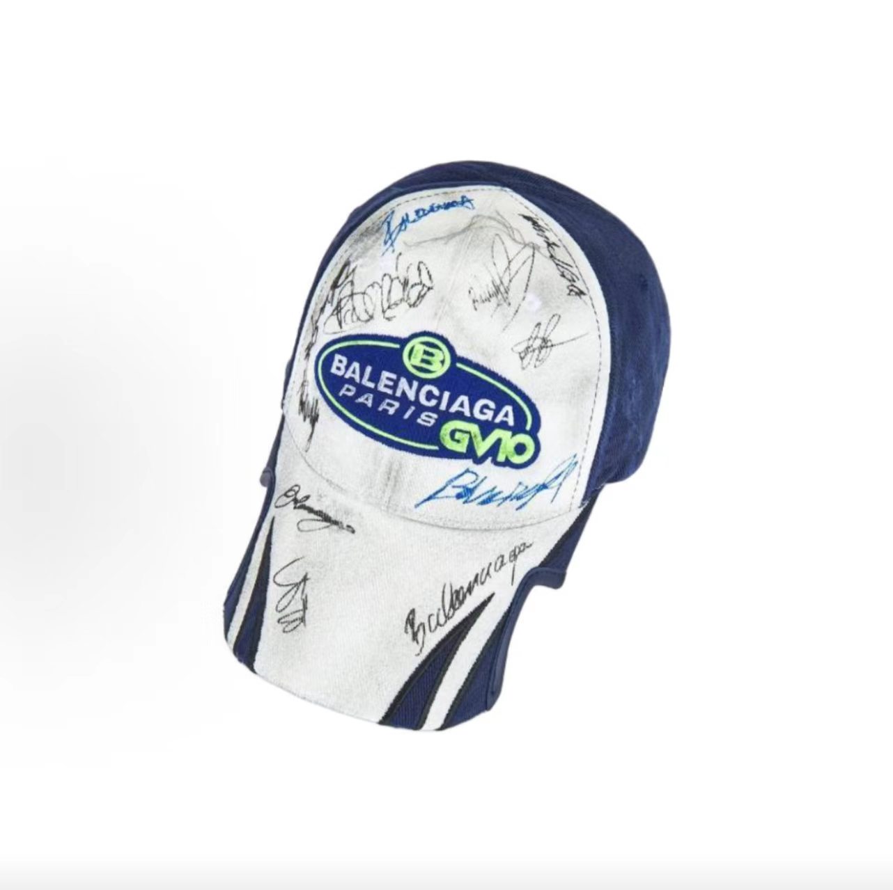 Balenciaga GVO Racing Signature Two-Tone Baseball Cap