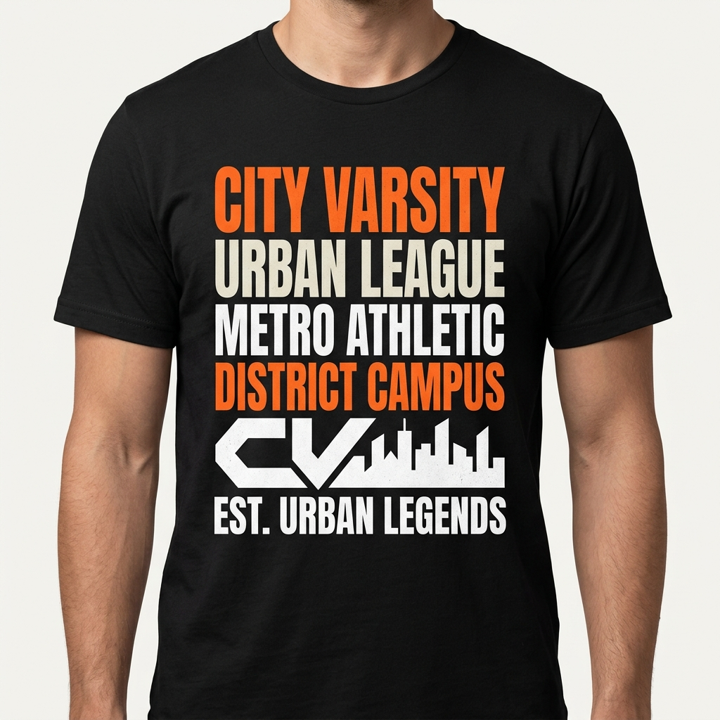 City Varsity Tee, Vintage Athletic Graphic T-Shirt, Unisex Streetwear Shirt CityTee2