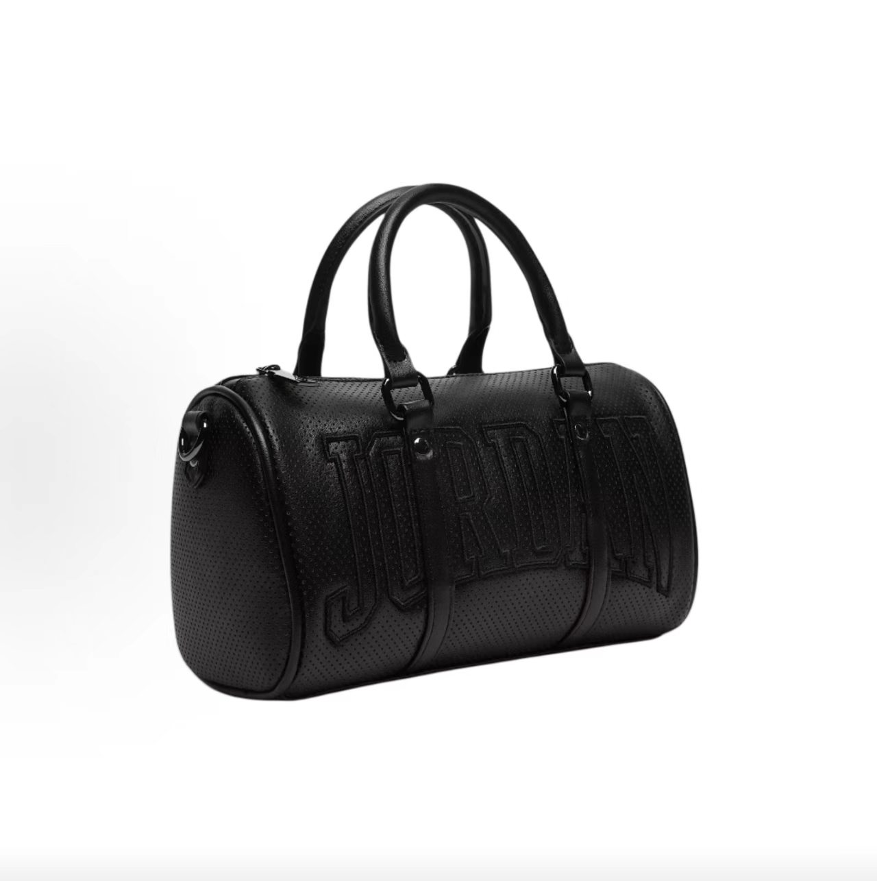Jordan Perforated Leather Embossed JORDAN Mini Duffle Crossbody Bag