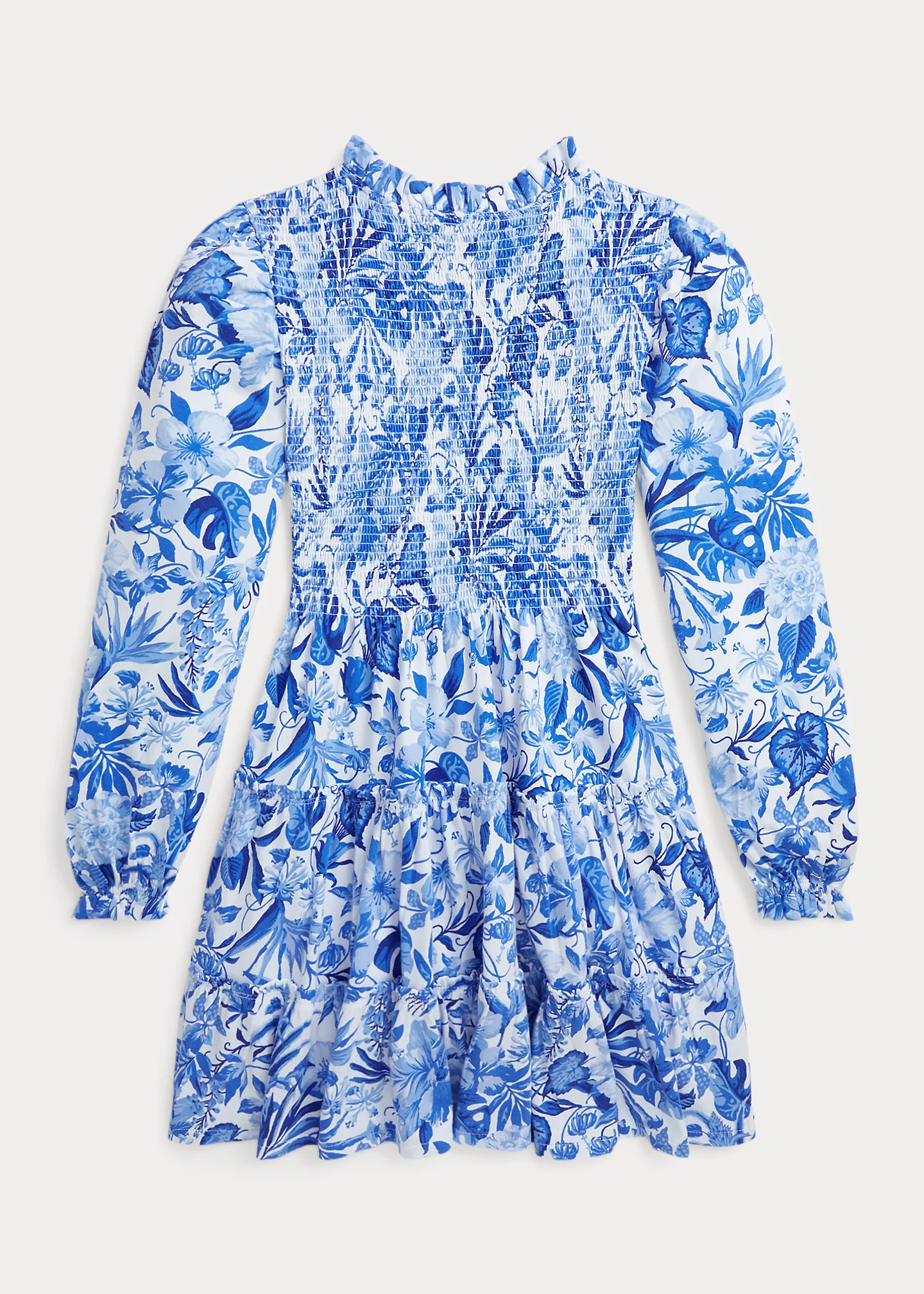Floral Smocked Cotton Jersey Dress