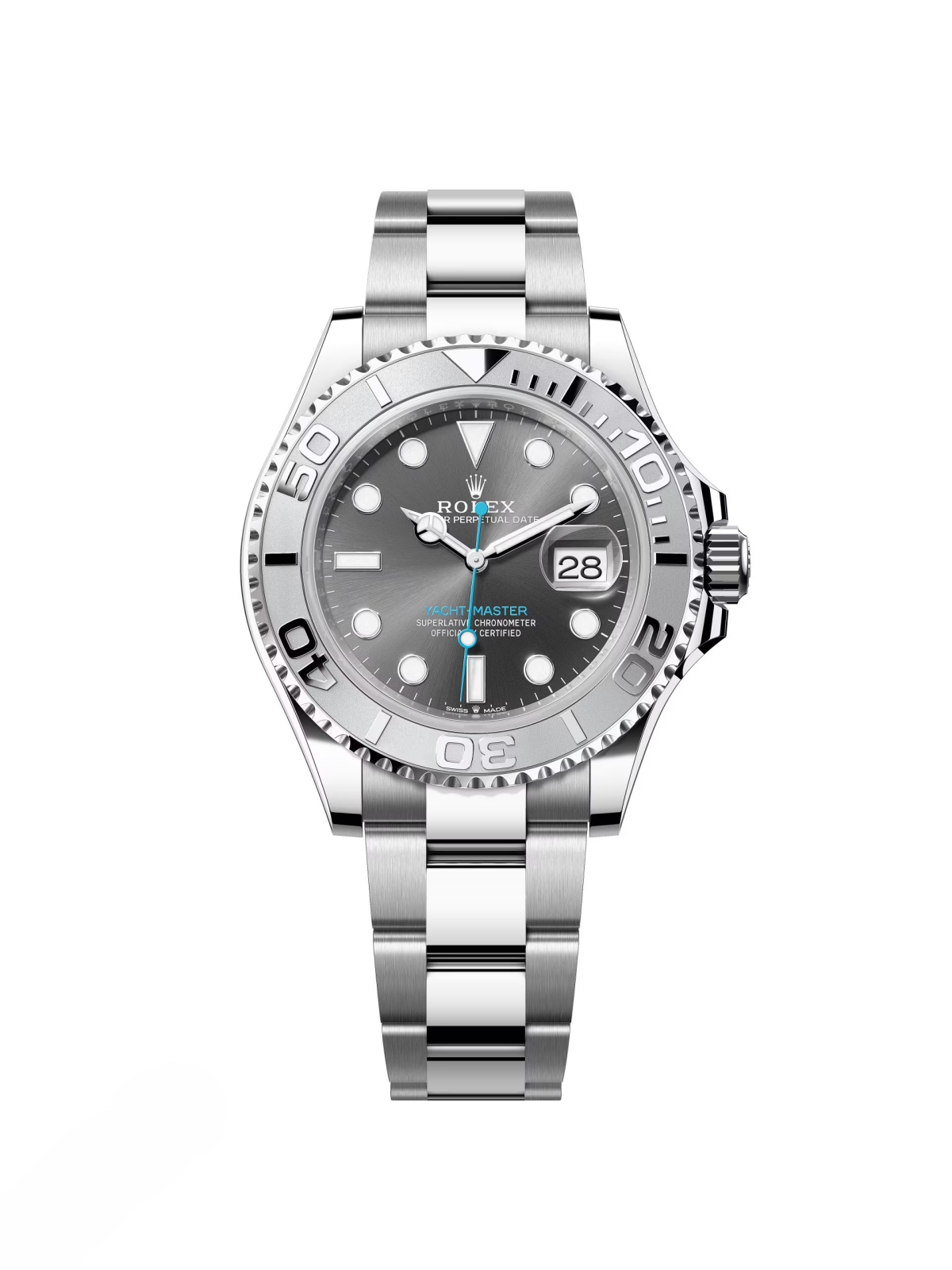 [2026 Mirror Grade]RLX Yacht-Master 40mm Platinum & Stainless Steel - Dark Rhodium Dial (Ref# 126622)