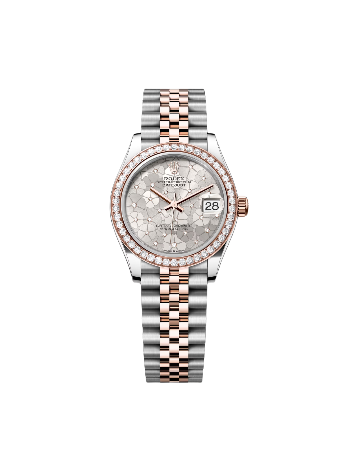 [2026 Mirror Grade]RLX Datejust m278381-0031/0032 Silver Floral Motif Diamond Dial Diamond-Set Bezel 31mm