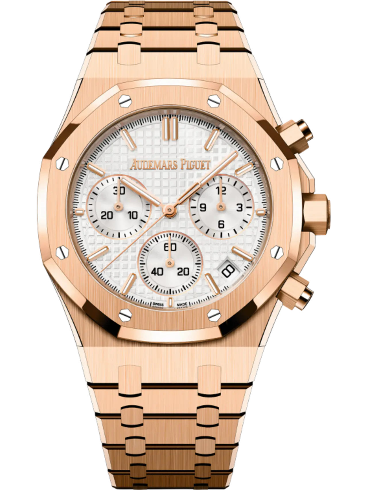 [2026 Mirror Grade]Audemars Piguet ROYAL OAK Pink Gold Silver-Toned Dial CHRONOGRAPH 41mm 26240OR.OO.1320OR.03