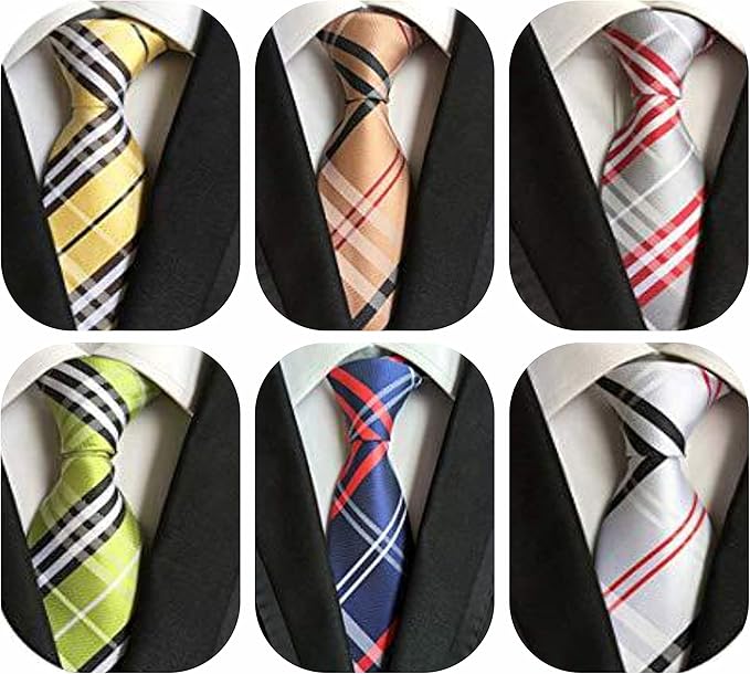 JERMYN Lot 6 PCS Classic Men's Silk Tie Necktie Woven JACQUARD Neck Ties