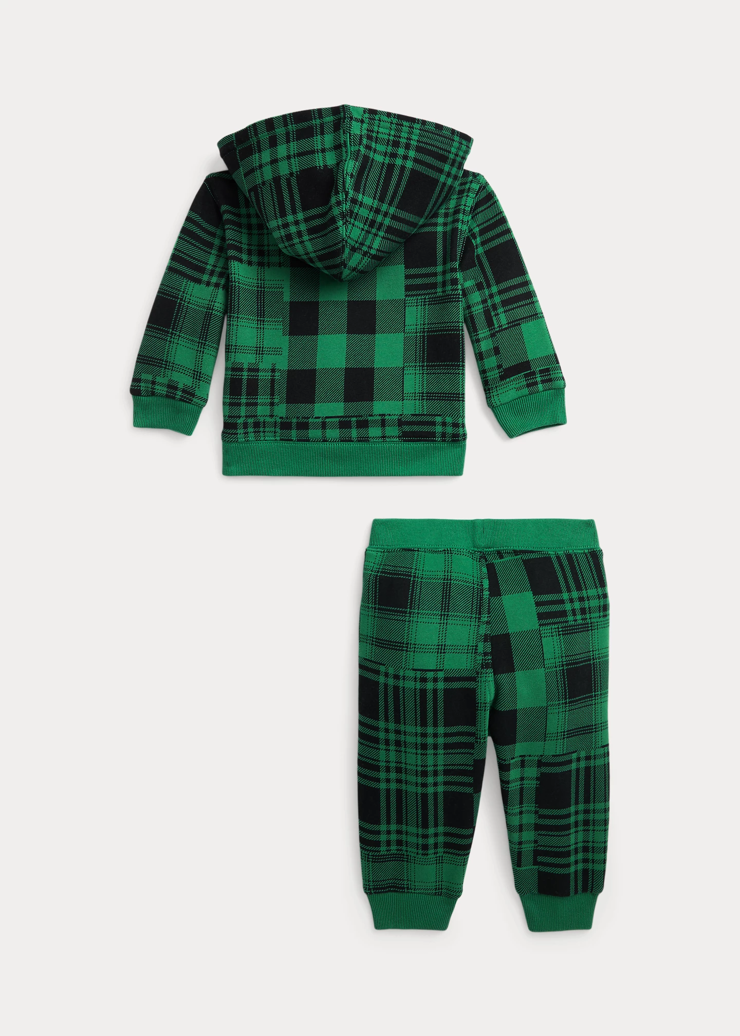 Plaid Fleece Full-Zip Hoodie & Pant Set