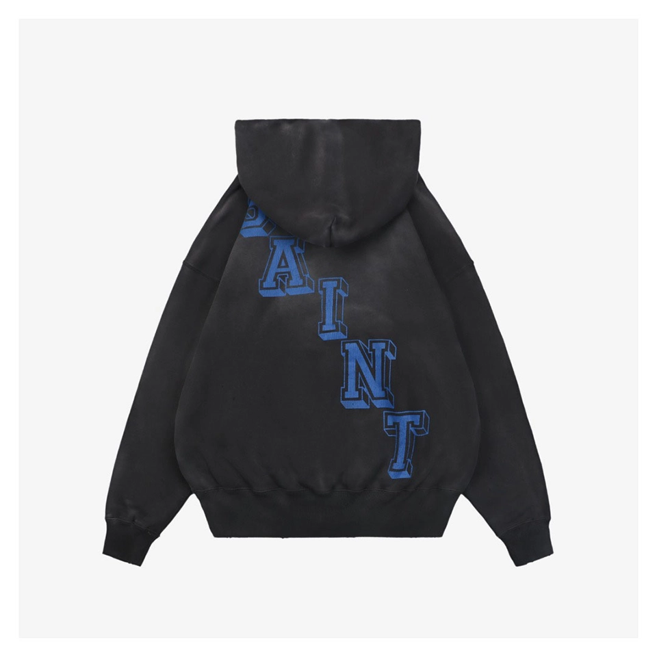 Saint Michael Angel Rebirth Vintage Distressed Graphic Hoodie