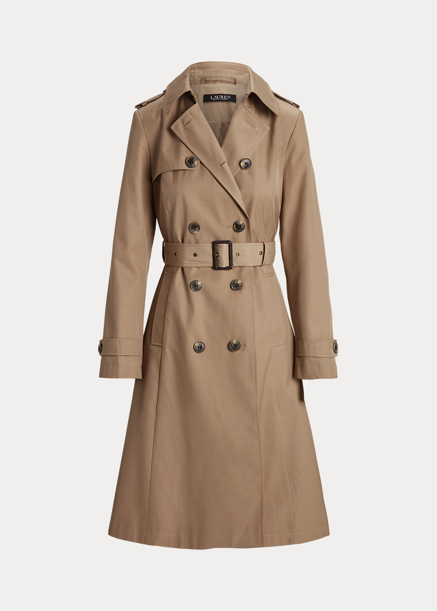 Double-Breasted Cotton-Blend Trench Coat