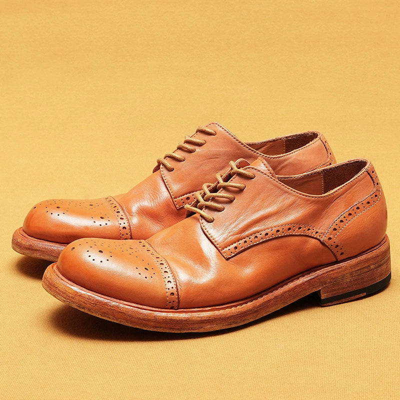 (Ships in 6 days)Men’s Goodyear Welted Handmade Leather Dress Shoes 82711