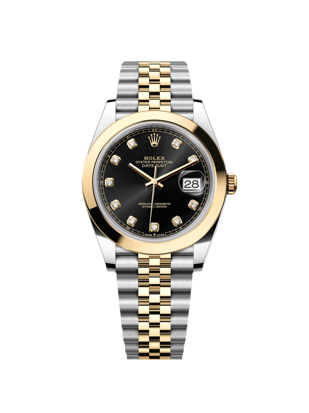 [2026 Mirror Grade]RLX Datejust 41mm 126303 Black Diamond Oyster Steel and Yellow Gold Mens Watch