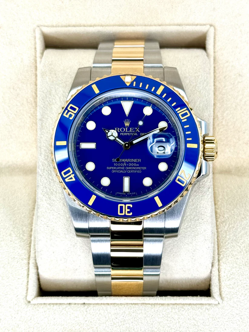 [2026 Mirror Grade]Rolex Submariner Two-Tone Yellow Gold & Steel Rolesor - Blue Dial Ceramic Bezel (Ref# 116613LB)