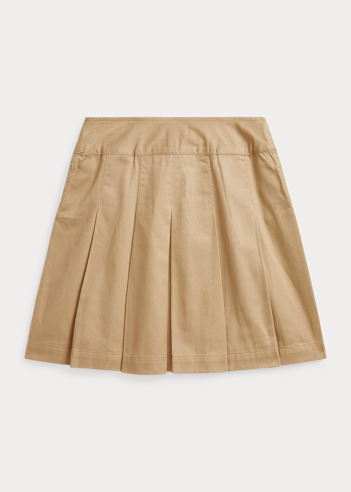 Pleated Cotton Twill Skirt