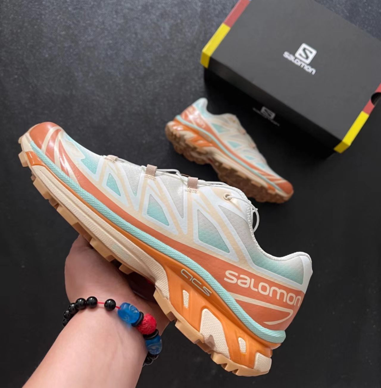 Salomon XT-6 Cream Terracotta Mint Hiking Shoes