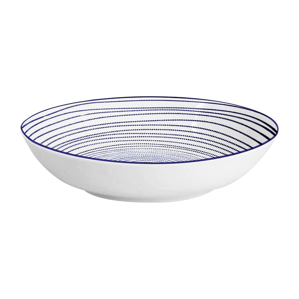 MG HOME Zestaw obiadowy z porcelany na 6 osób MG Home Marea, 18 elementów, biało-niebieski