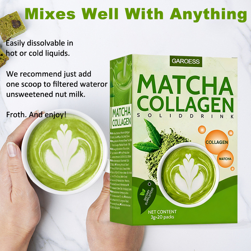 Matcha Collagen Powder 150g - Daily Collagen Supplement for Women & Men, Supports Hair Skin & Nails