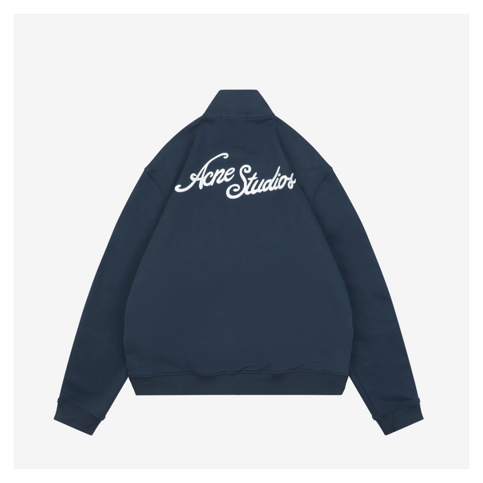 Acne Studios Navy Embroidered Logo Track Jacket