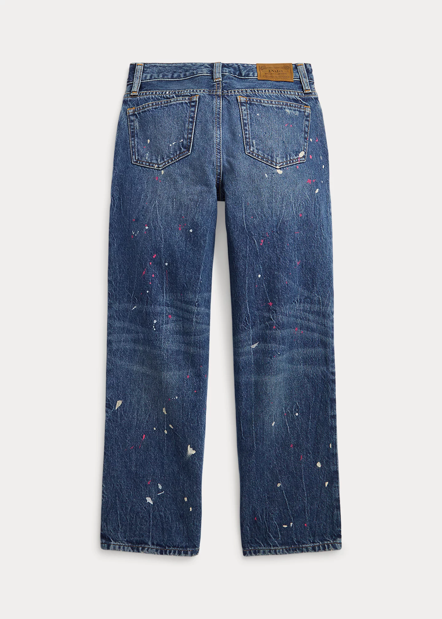 High-Rise Straight Paint-Splatter Jean
