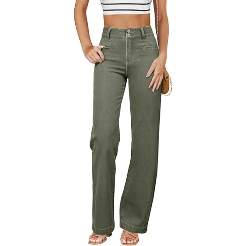 CHICDENLY Women's Jeans High Waisted Straight Leg