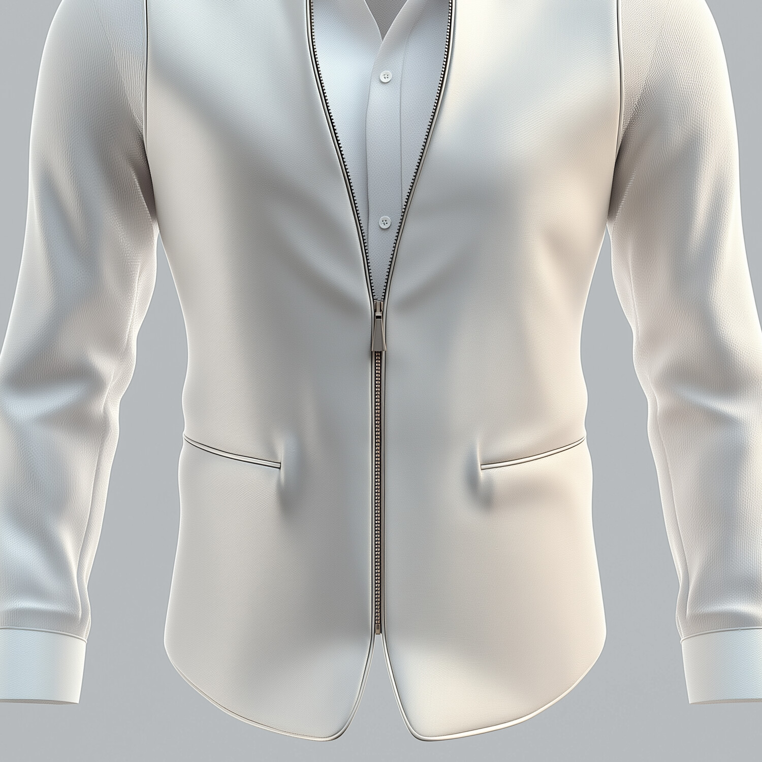 Men's Stand Collar Long Sleeve PU Leather Zip Up Sleeveless Vest