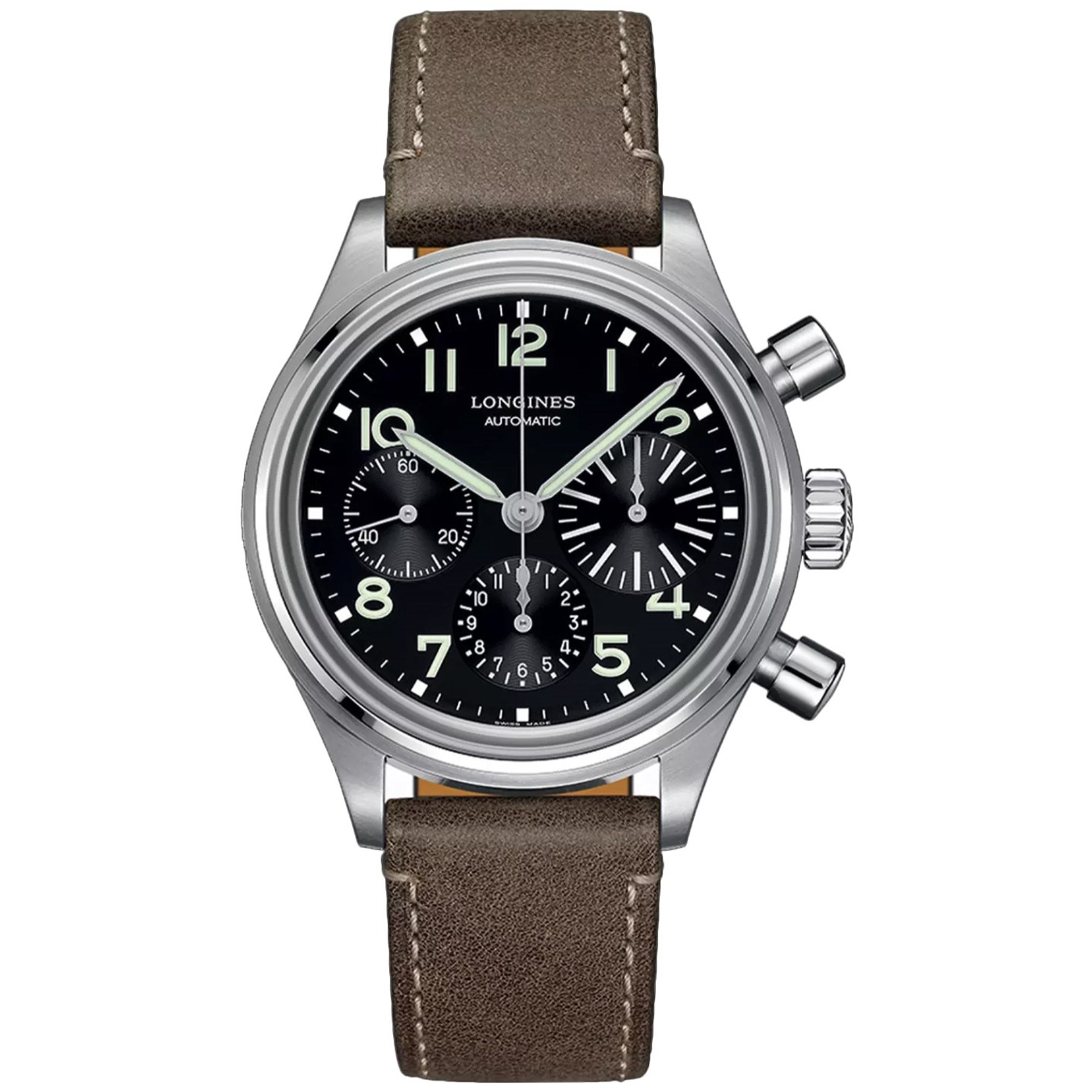 [2026 Mirror Grade]Longines Men's L2.816.4.53.2 Heritage Chronograph Brown Leather Watch