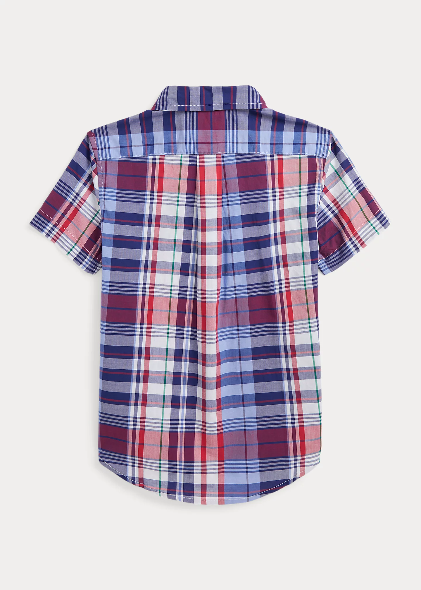 Plaid Cotton Poplin Short-Sleeve Shirt