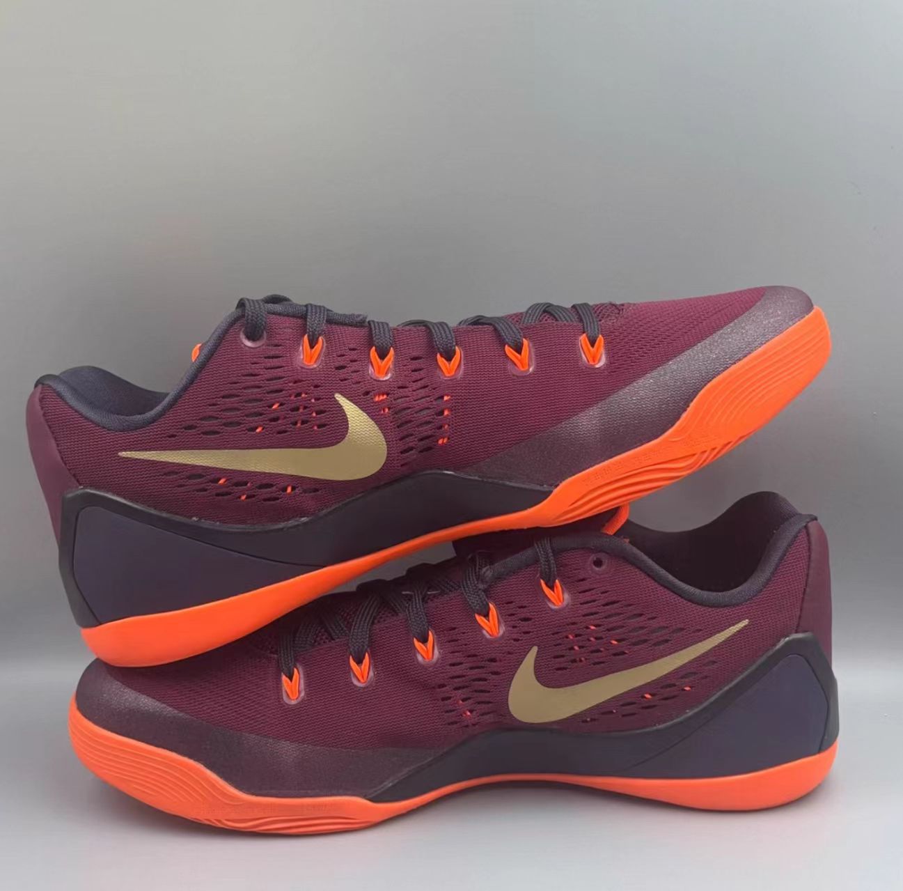 Nike Kobe 9 EM Low "Deep Burgundy/Metallic Gold"