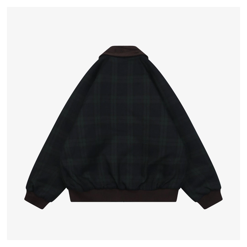 MM Dark Green Plaid Quilted Padded Jacket