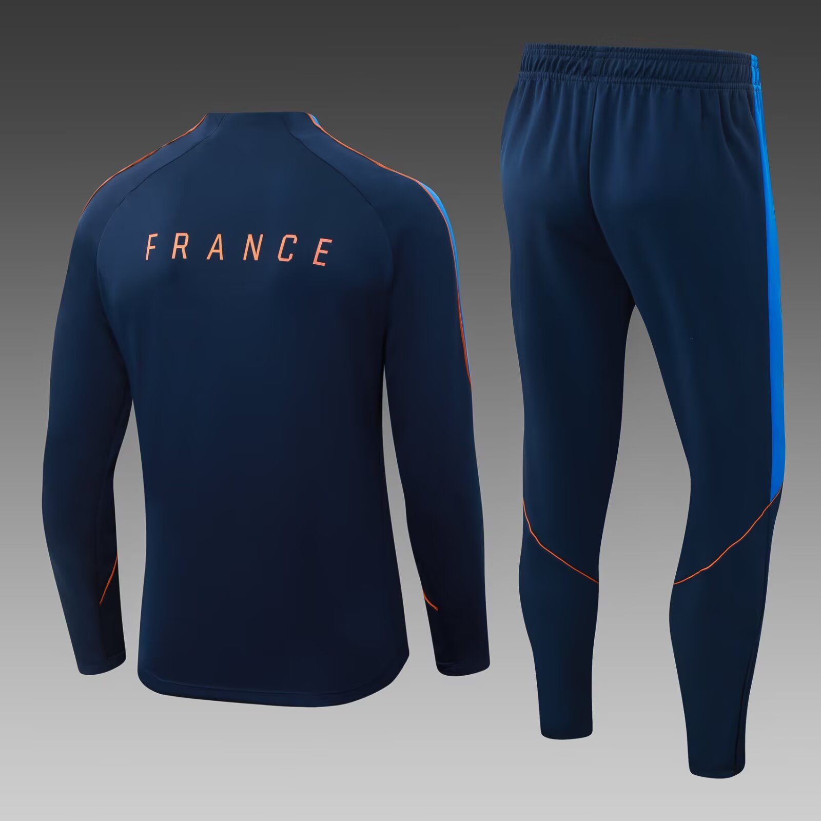 2026 France Half-Zip Training Suit Royal Blue Shirt Set