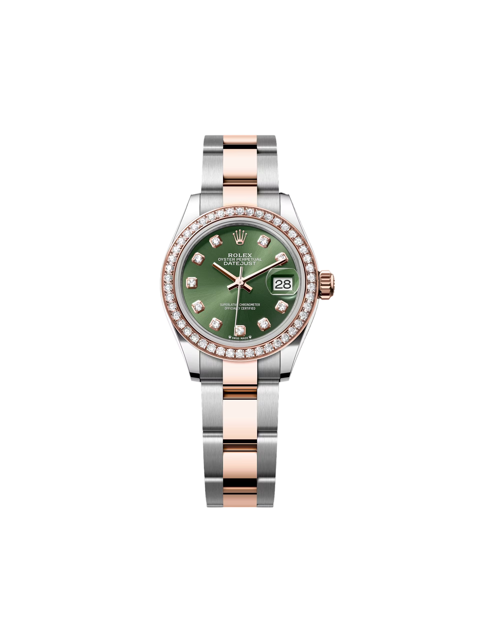 [2026 Mirror Grade]RLX Lady-Datejust 28mm 279381RBR Green Diamond Dial Oyster Bracelet