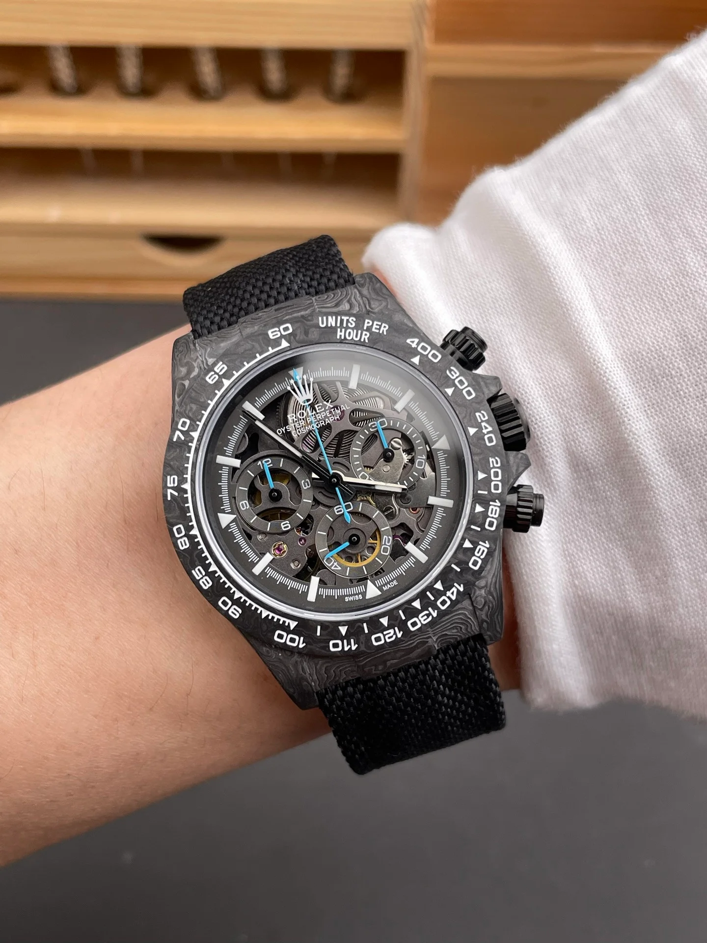Carbon Daytona Skeleton Dial