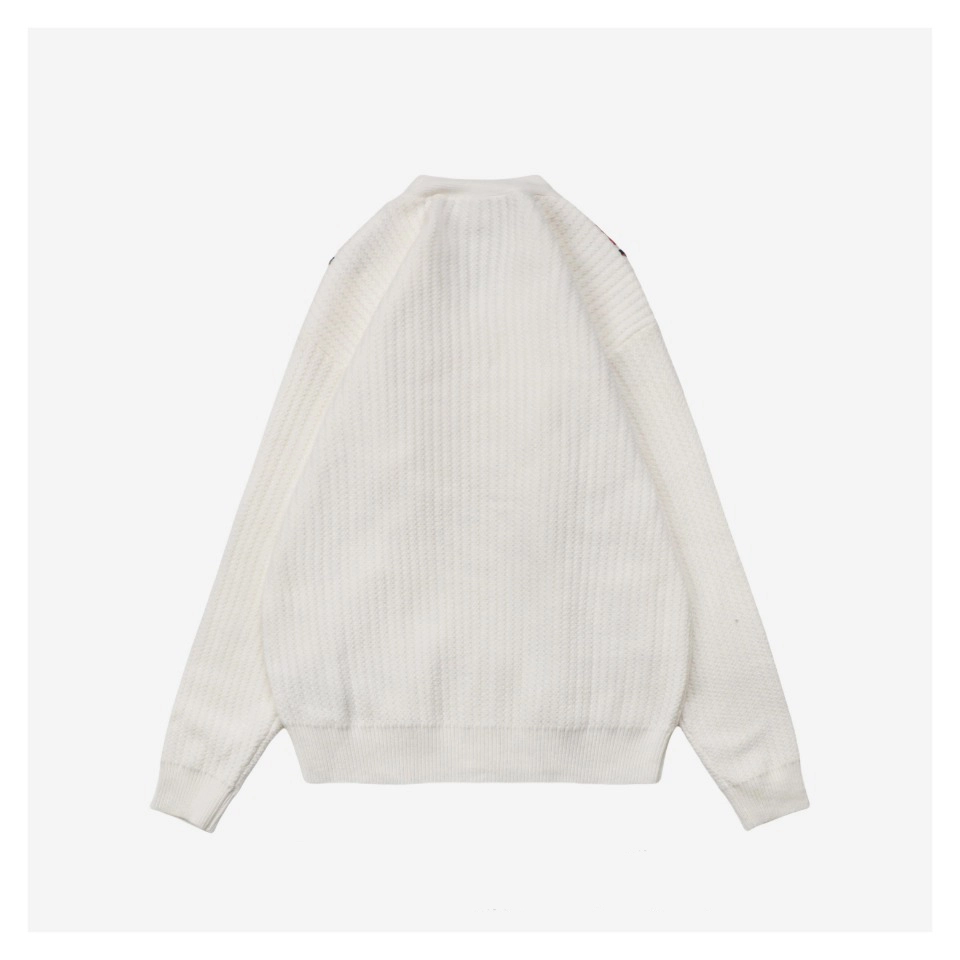 G Red And Blue Web Jacquard Knit Cardigan Jacket